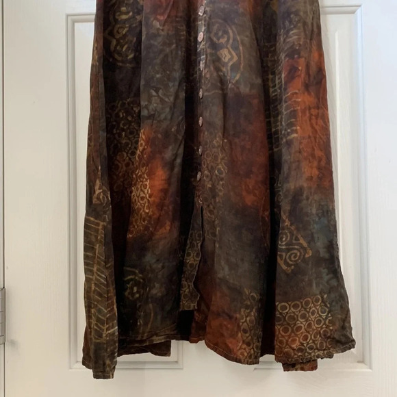 Lost River clothing co. Moab Utah Bohemian Tie Dye Baltic Aztec midi dress small - Picture 3 of 11